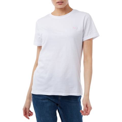 Crew Clothing White Cotton Logo T-Shirt