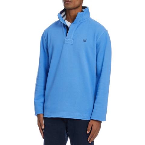 Crew Clothing Blue Pique Cotton Sweatshirt