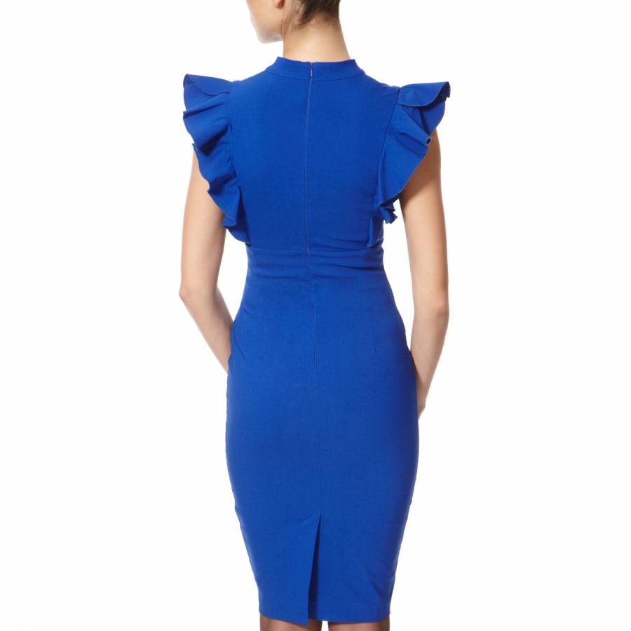Blue Frill Sleeve Dress - BrandAlley