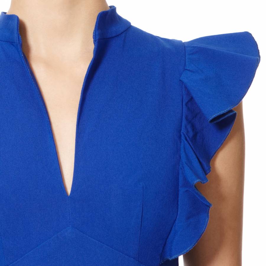 Blue Frill Sleeve Dress - BrandAlley