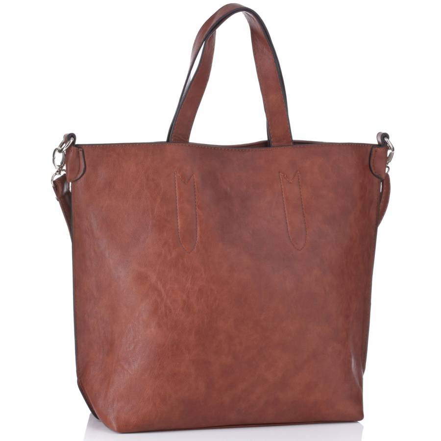 Brown Stud Detail Shoulder Bag - BrandAlley