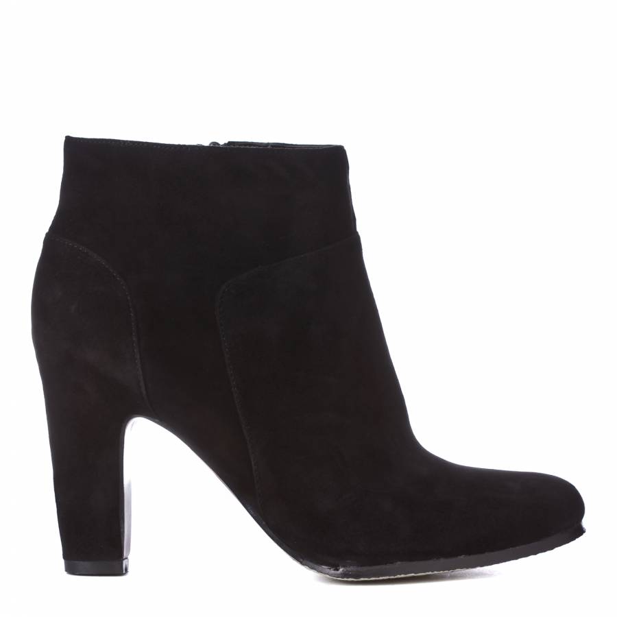 Black Suede Classic Ankle Boots 10cm Heel - BrandAlley
