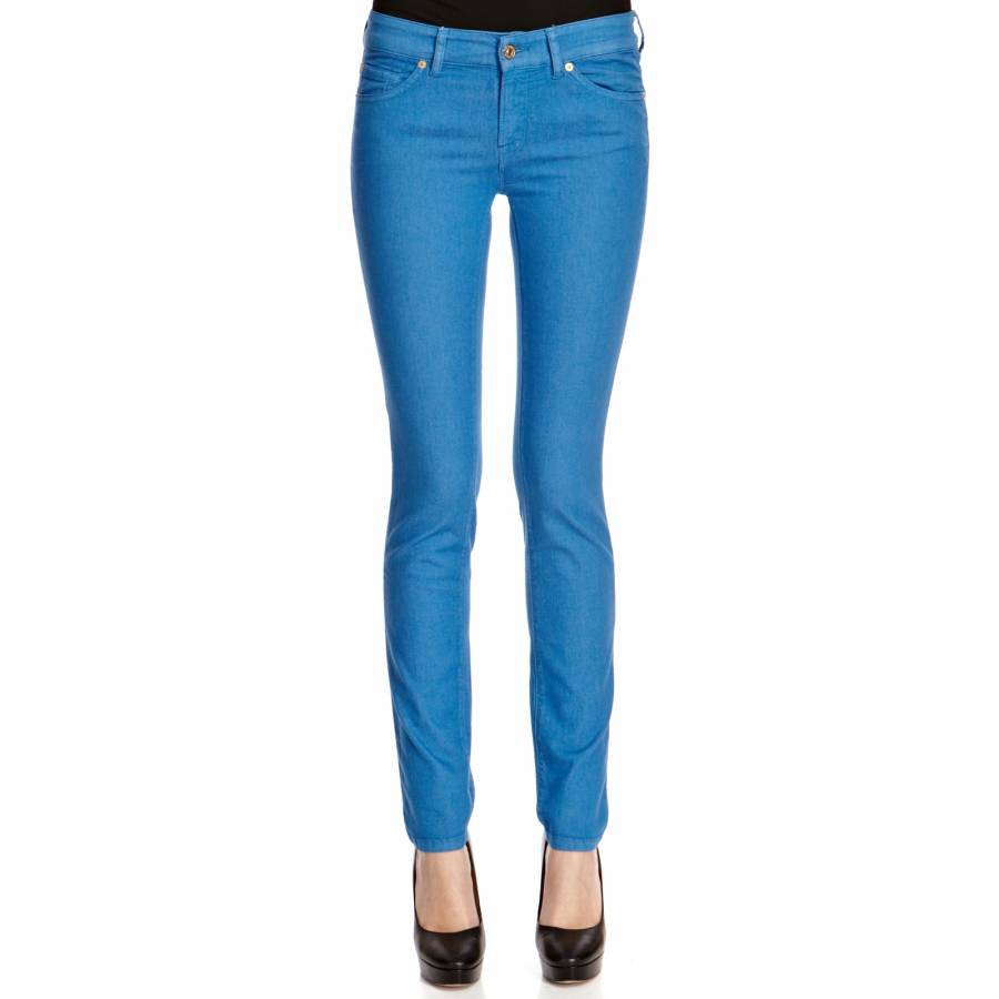 Women's Sky Blue Stretch Cristen Straight Jeans 30