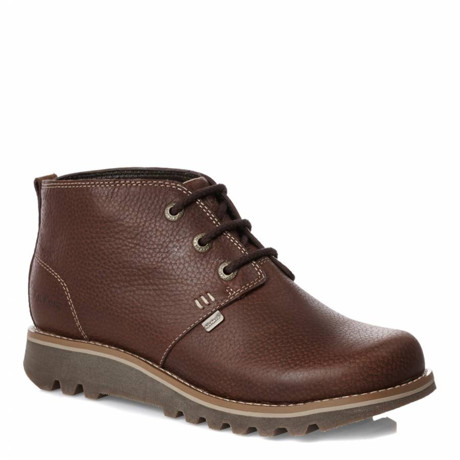 Men's Brown Leather Kick Chukka Boots 
