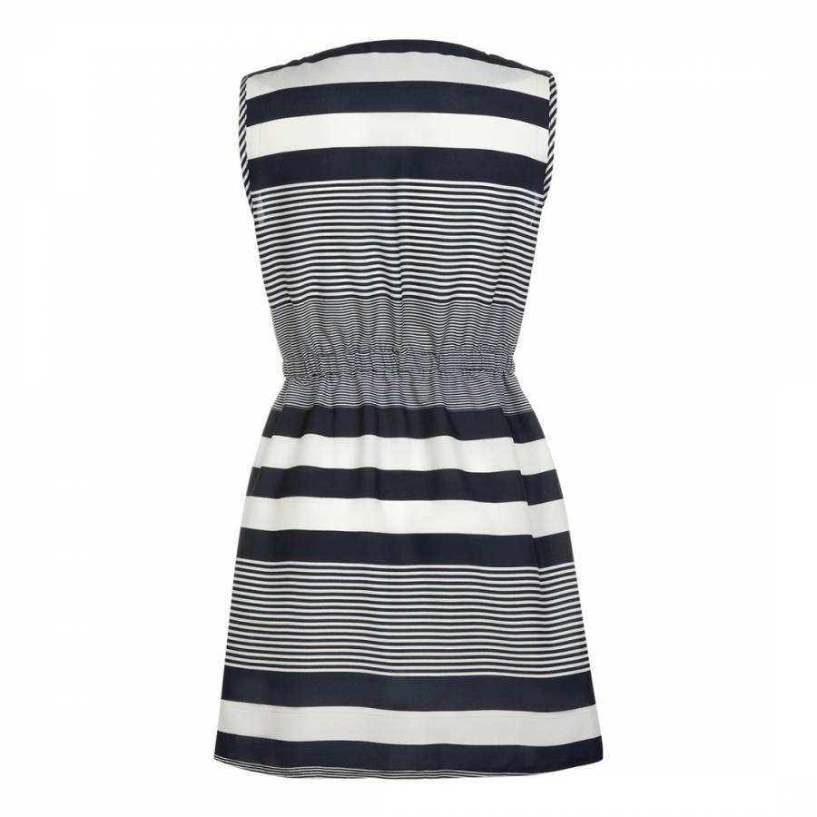 Navy/White Stripe Zip Dress - BrandAlley