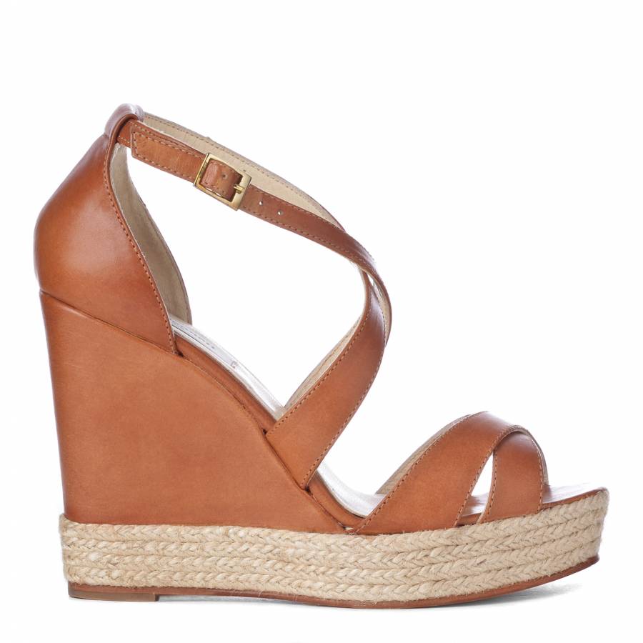 tan leather wedges