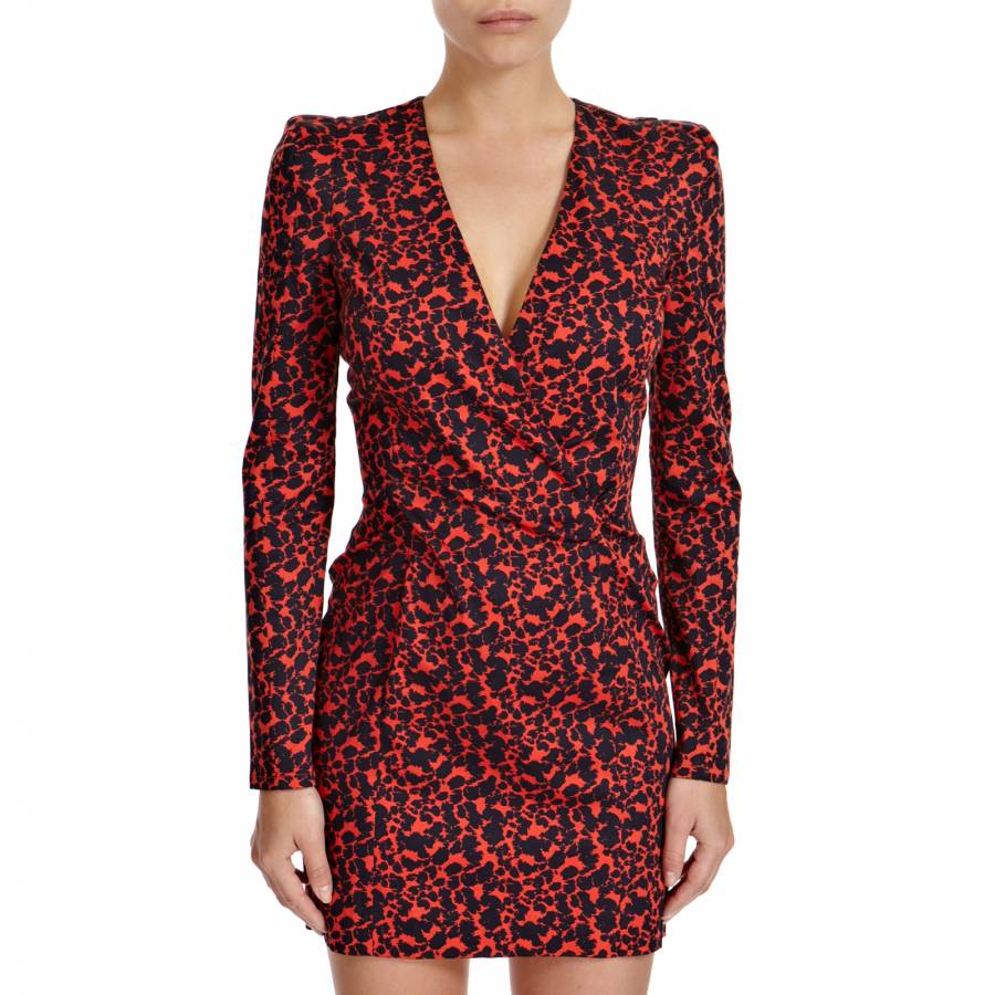 Red/Black Cheetah Stretch Cotton Dress - BrandAlley