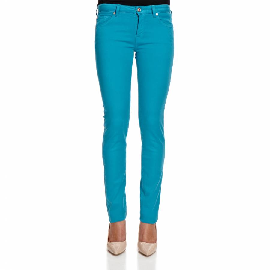 Turquoise Cristen Stretch Straight Leg Jeans - BrandAlley