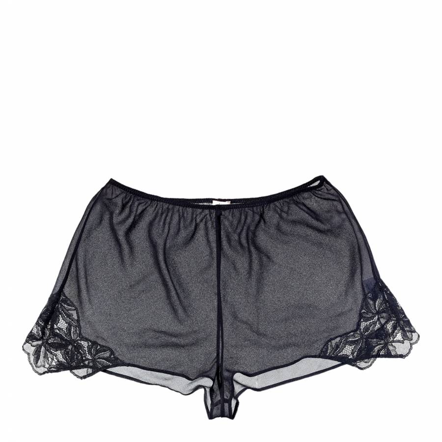 Black Lace Silk Georgette Shorts - BrandAlley