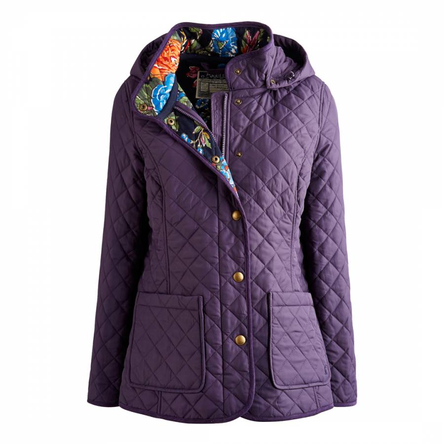 Women's Purple Quilted Hooded Jacket - BrandAlley