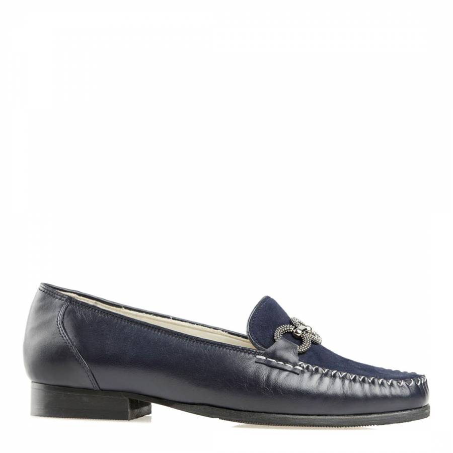 Navy Suede Classic Bethany Loafers - BrandAlley