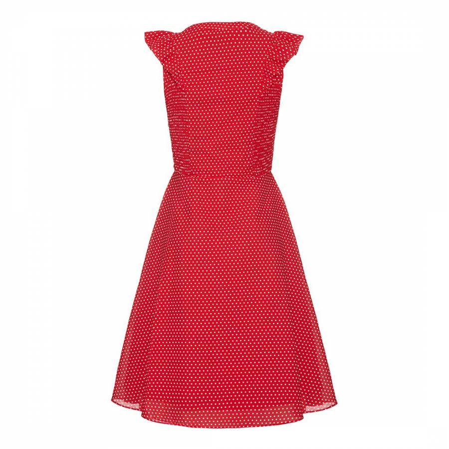 Red/Cream Kansas Polka Dot Cotton Dress - BrandAlley
