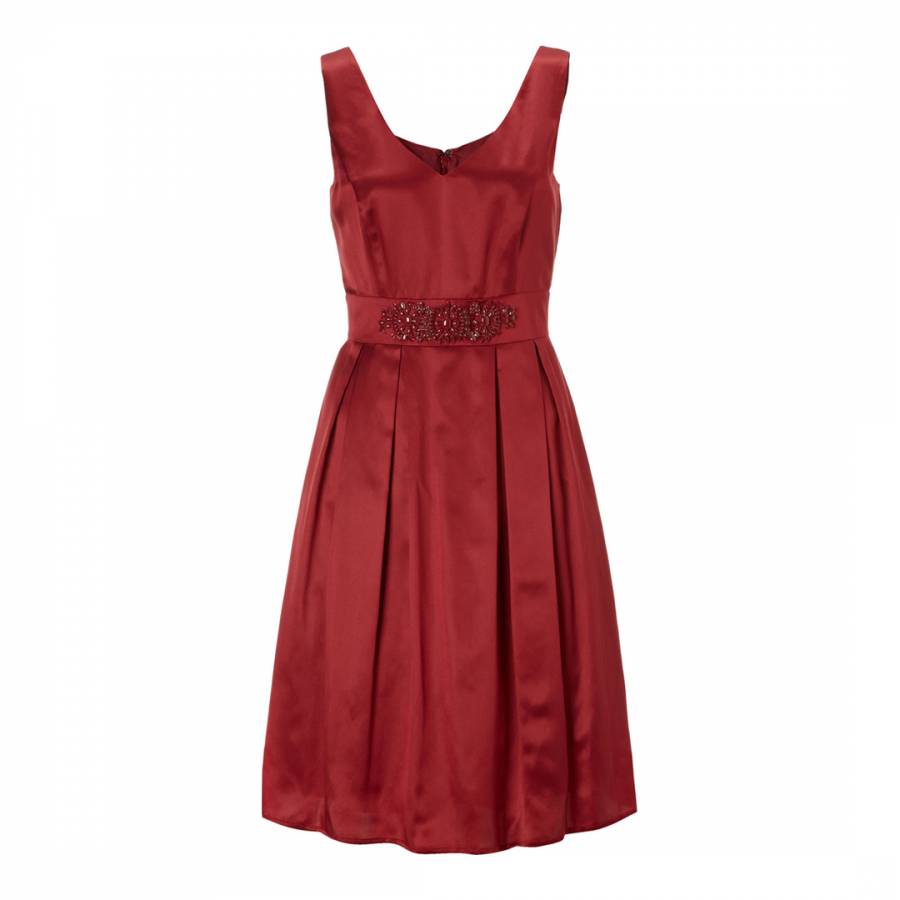 Red Arianne Embellished Silk Blend Prom Dress - BrandAlley