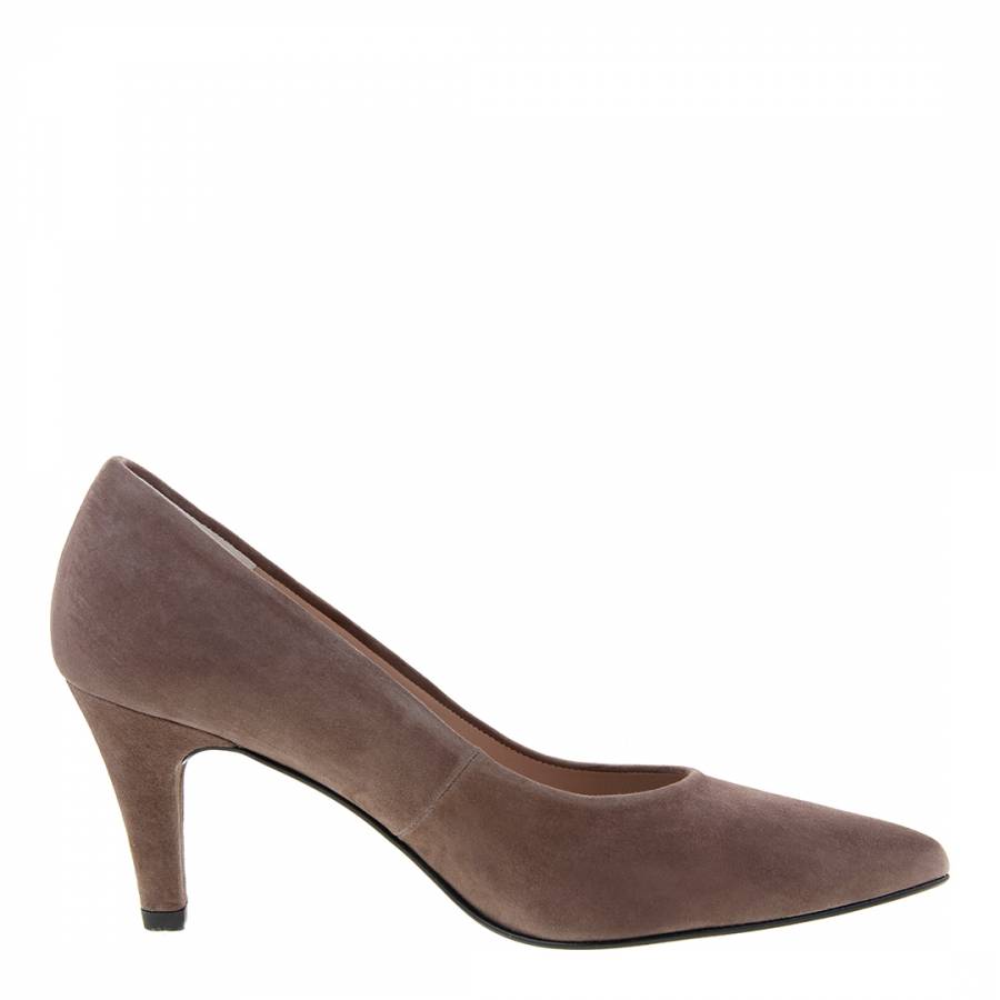 taupe suede court shoes