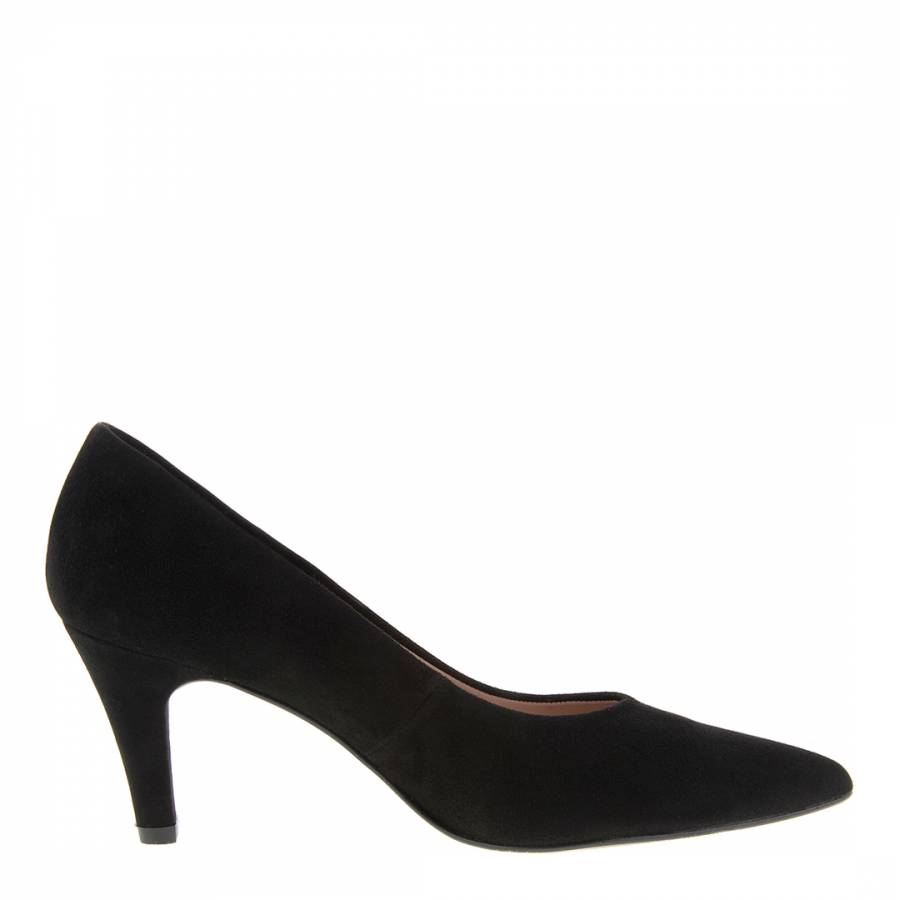 Black Suede Court Shoes Heel 7cm - BrandAlley
