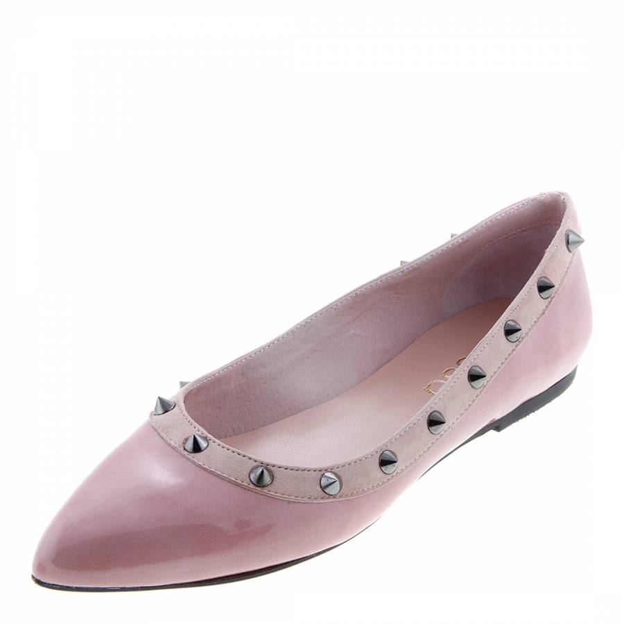 Pink/Nude Patent Leather Stud Pumps - BrandAlley
