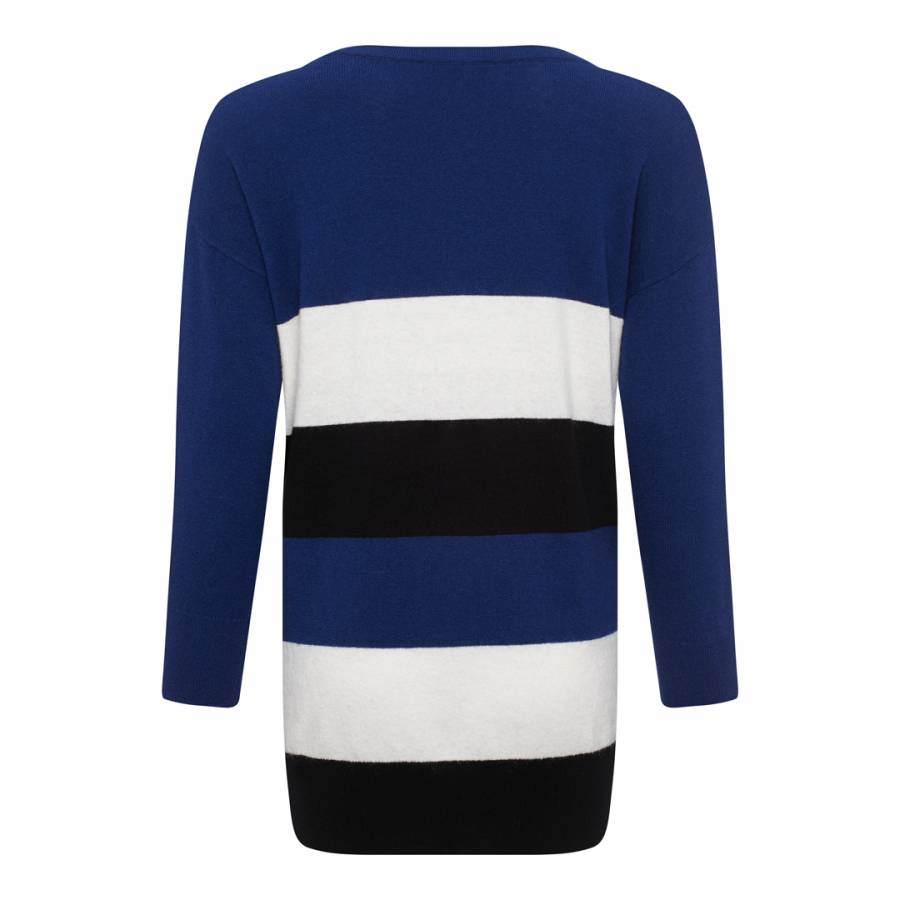 Black/Multi Colour Block Cashmere Blend Jumper Dress - BrandAlley