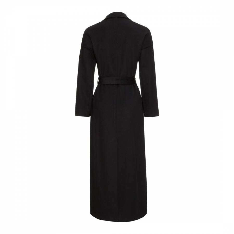 Black Unstructured Full Length Wool Coat - BrandAlley