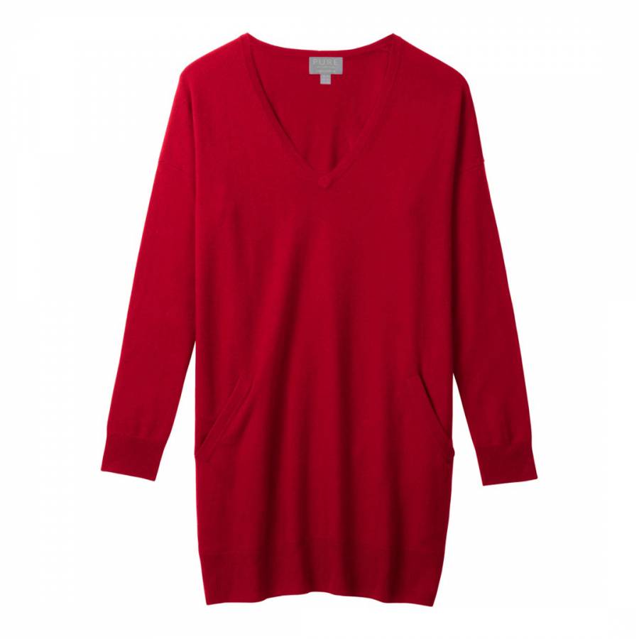 Red Tunic Cashmere Jumper - BrandAlley