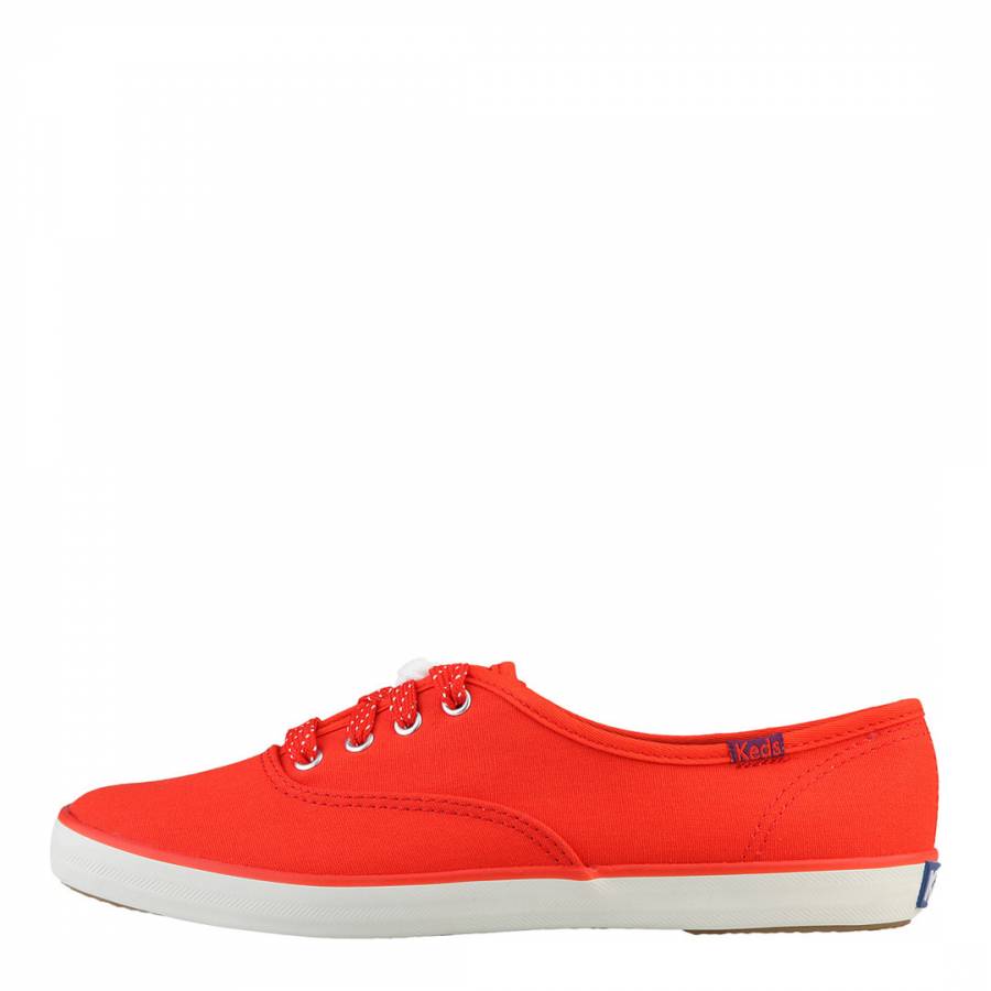 Women's Electric Red Lace Trainers - BrandAlley