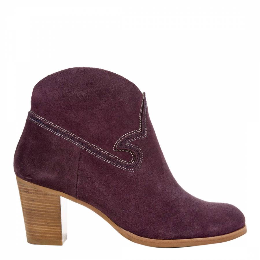 Plum Suede Maxie Ankle Boots - BrandAlley