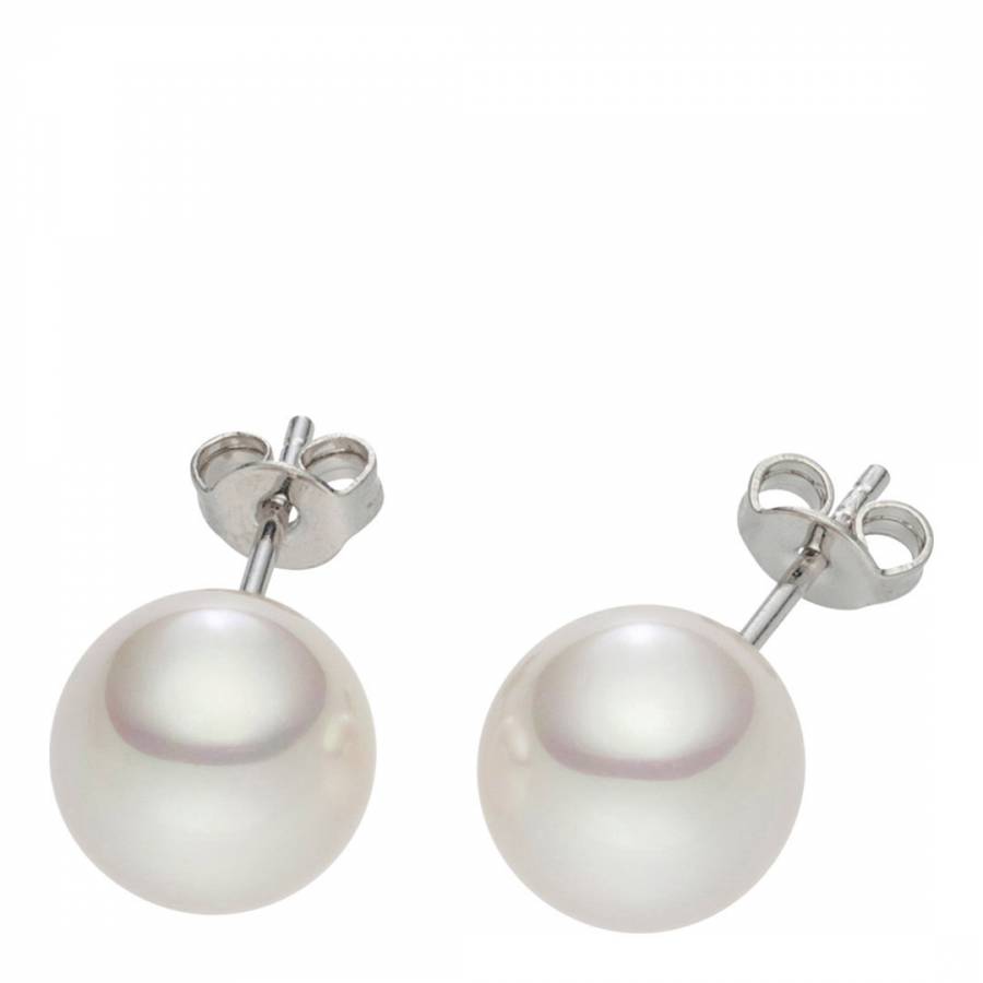 White Pearl Stud Earrings - BrandAlley