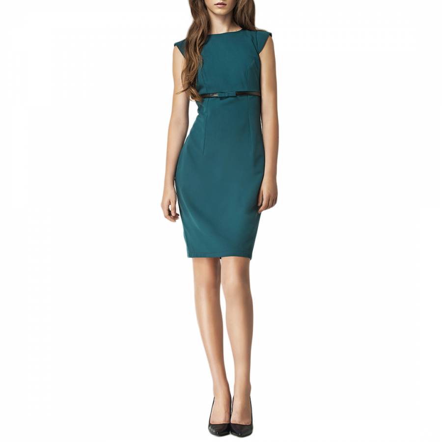 Green Bow Tailored Stretch Dress - BrandAlley