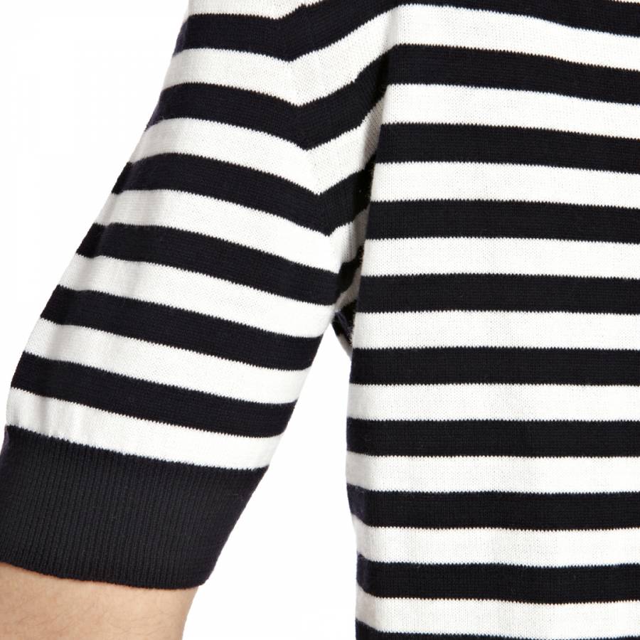 Navy/White Stripe Cotton Top - BrandAlley