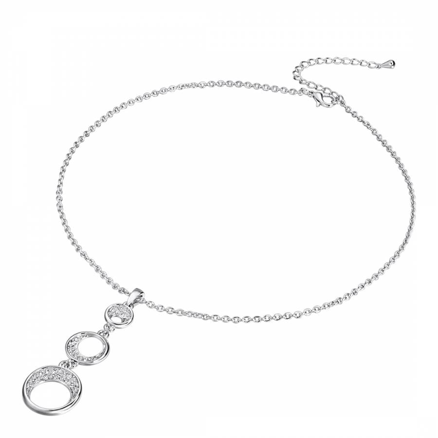 Silver Circular Crystal Necklace - BrandAlley