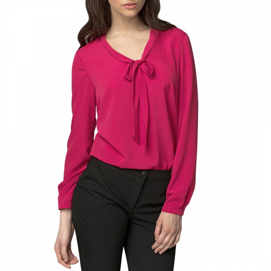 Pink Pussybow Blouse - BrandAlley