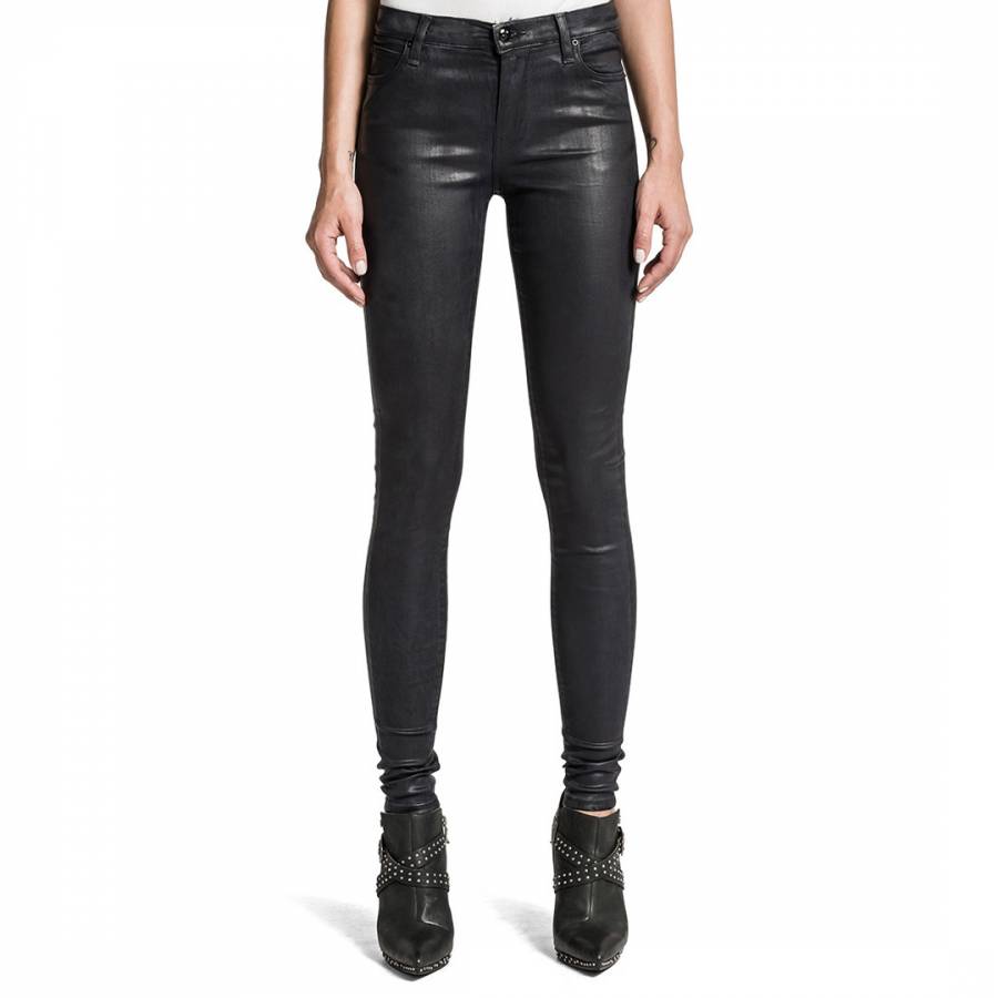 leather stretch jeans