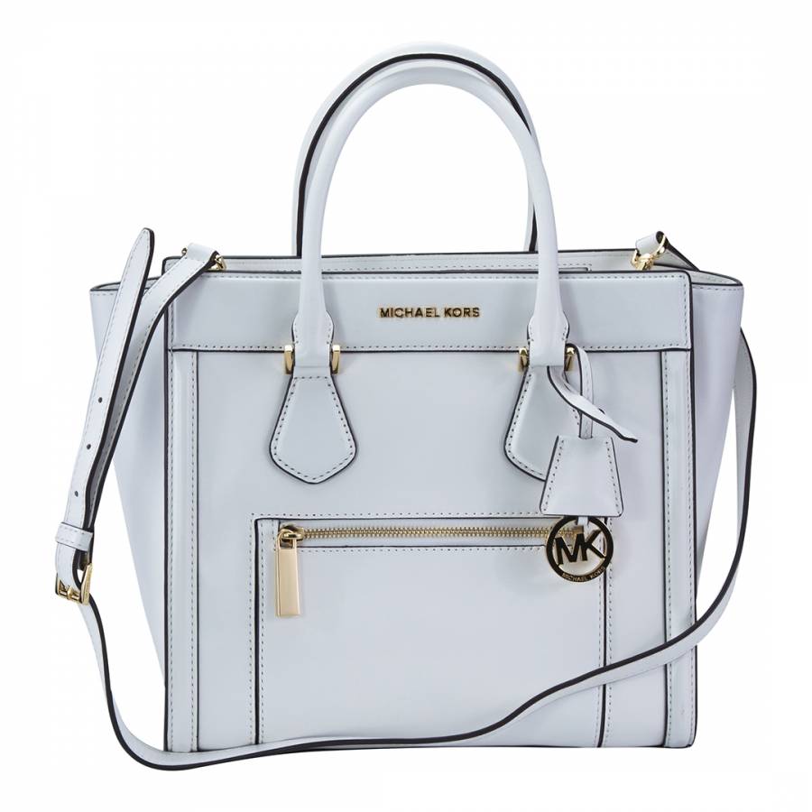 White Leather Colette Large Handbag - BrandAlley