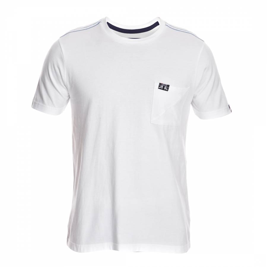 White GBR Patch Cotton T Shirt - BrandAlley