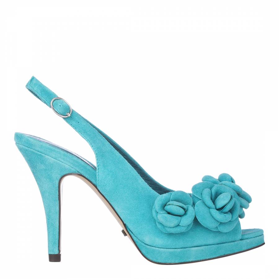 ALAÏA black and turquoise raffia lace-up heels – Loop Generation