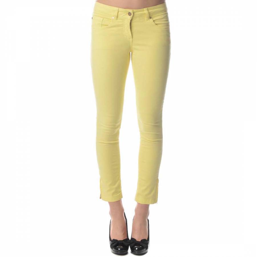 Pale Yellow Cropped Stretch Skinny Jeans - BrandAlley