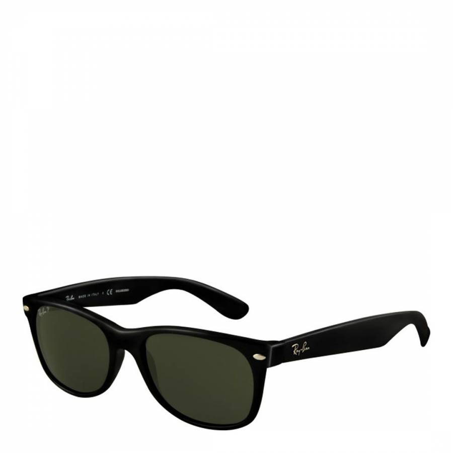Unisex Shiny Black New Wayfarer Polarised Sunglasses 55mm - BrandAlley