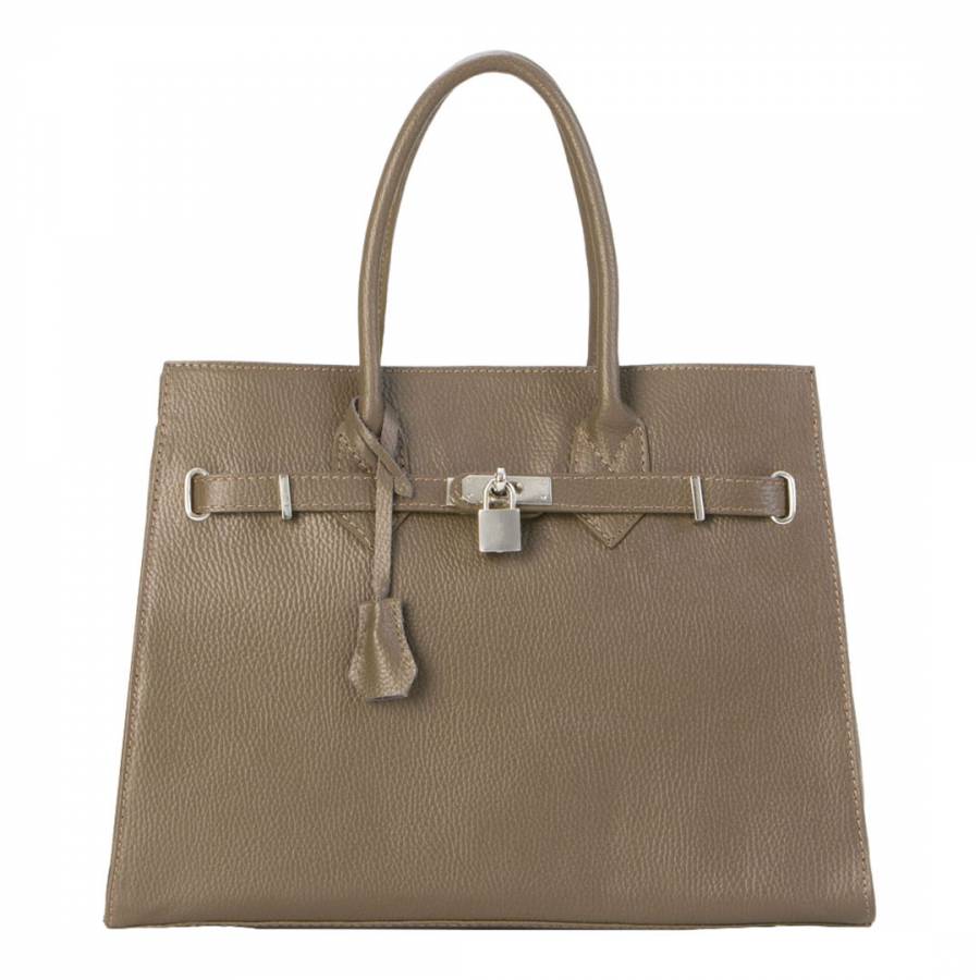 Light Brown Leather Handbag - BrandAlley