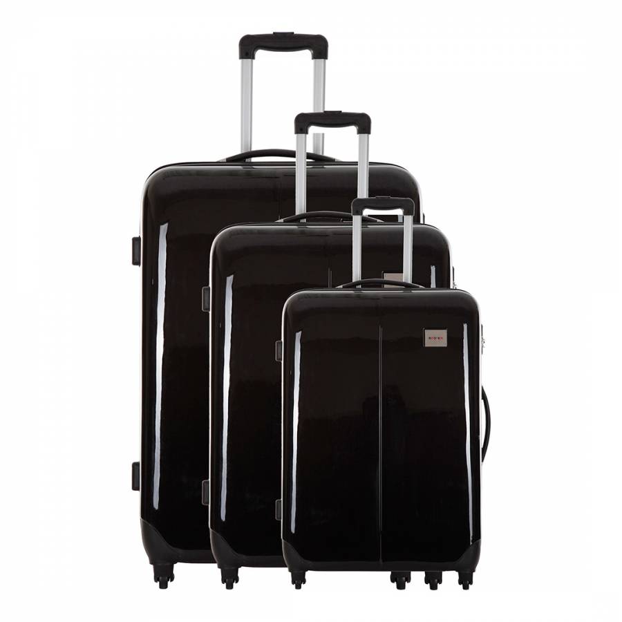 Set of Three Black Albain Suitcases 48/58/68cm - BrandAlley