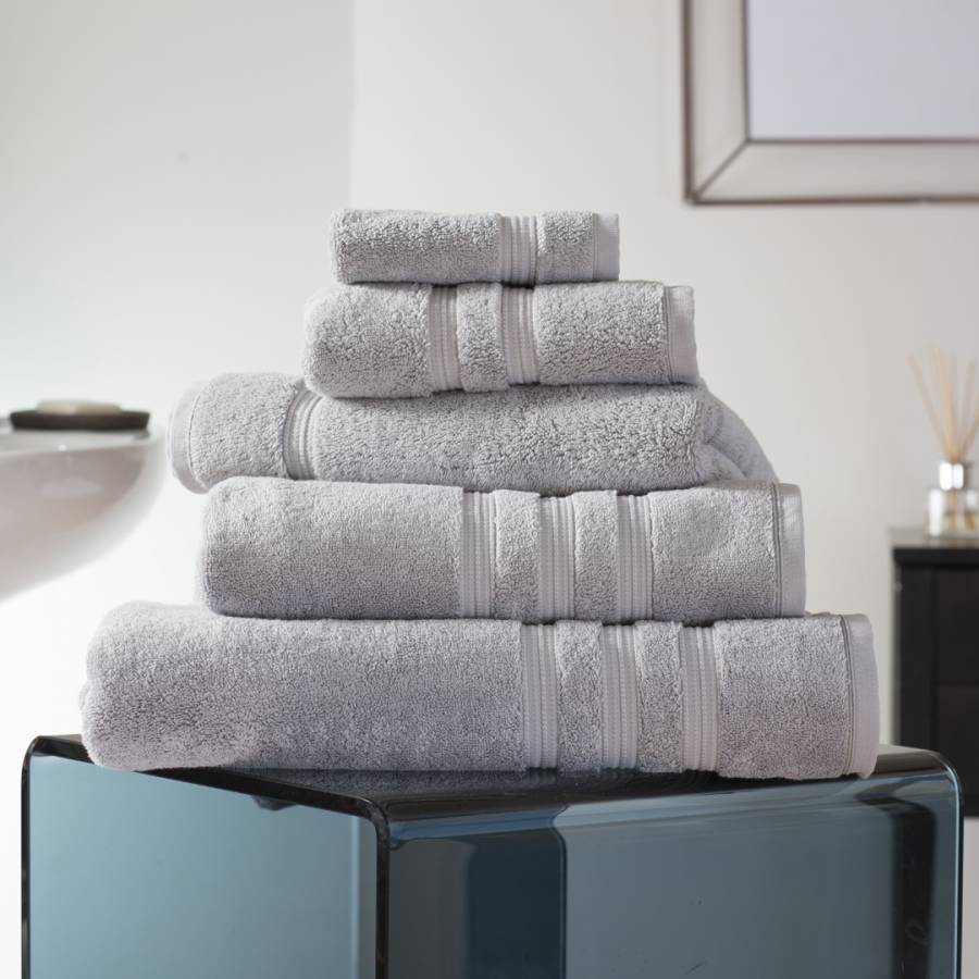 Opulence 800gsm Pima Cotton Bath Towel, Silver - BrandAlley