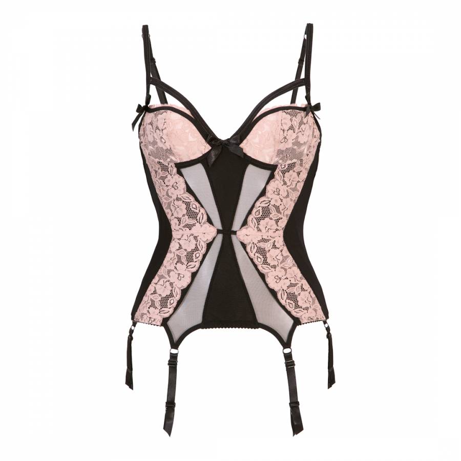 Black/Pale Pink Vivienne Basque - BrandAlley