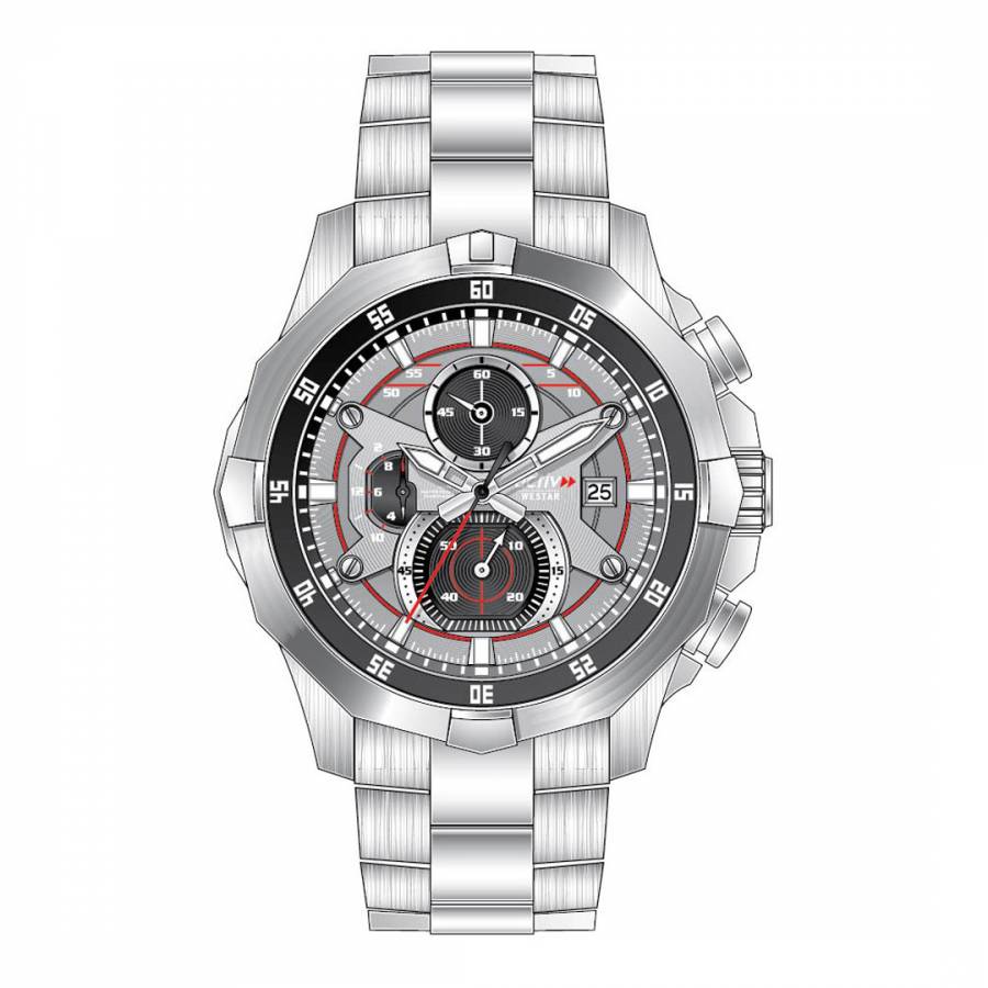 Men's Silver Stainless Steel Activ Chronograph Watch - BrandAlley