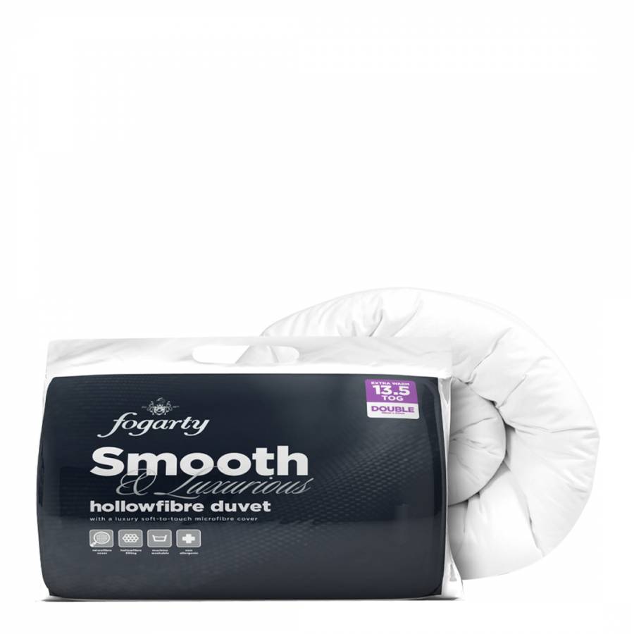 White Smooth And Luxurious Hollowfibre King Size Duvet 13 5 Tog