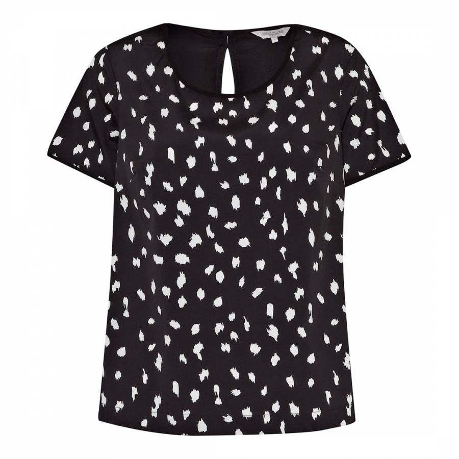 Black/White Scribble Spot T Shirt - BrandAlley