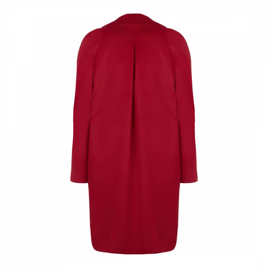 Red Three Button Wool Coat - BrandAlley