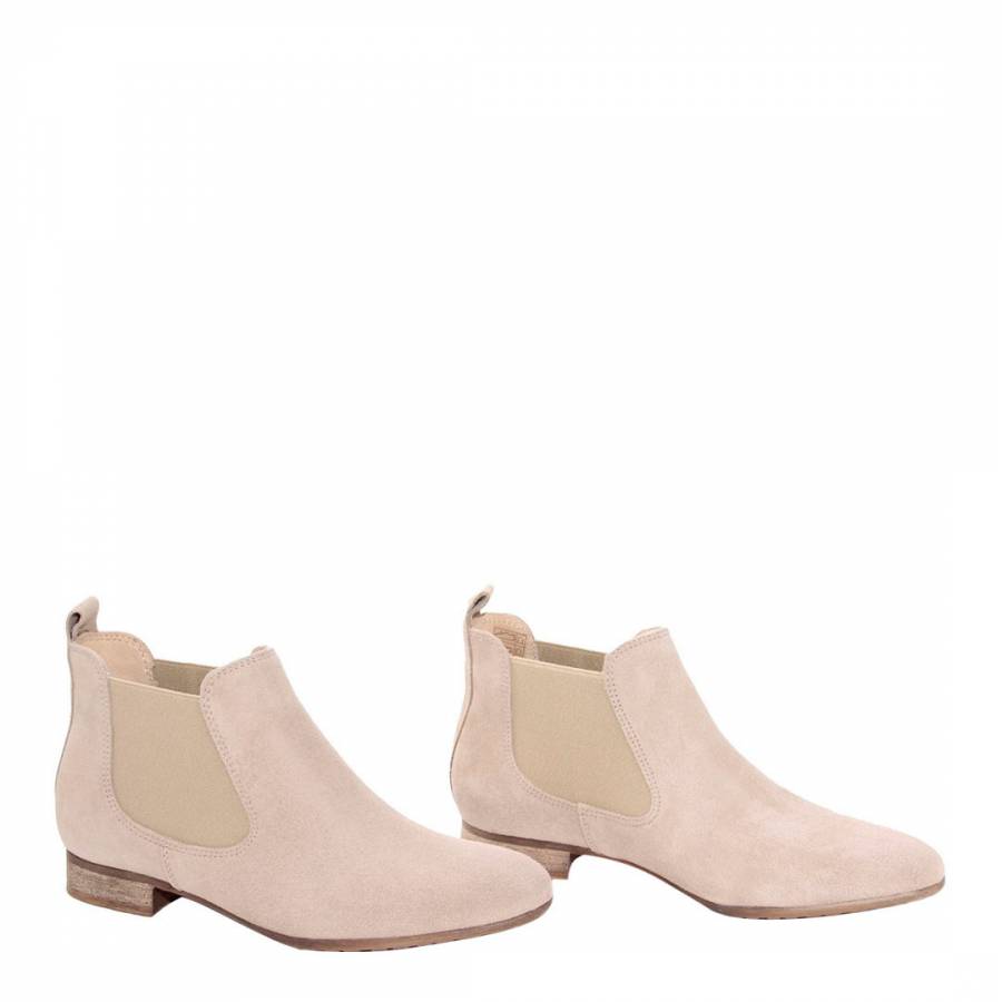 Pale Pink Suede Chelsea Boots - BrandAlley