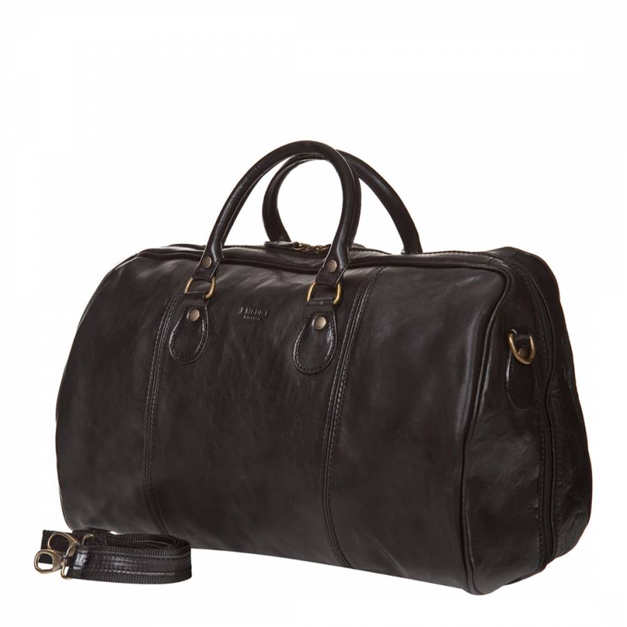 Black Leather Travel Bag - BrandAlley