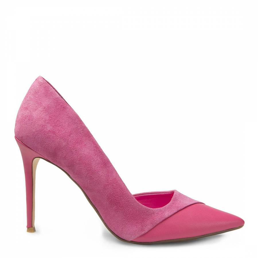 Pink Suede Clarisa Court Shoes Heel 8cm - BrandAlley