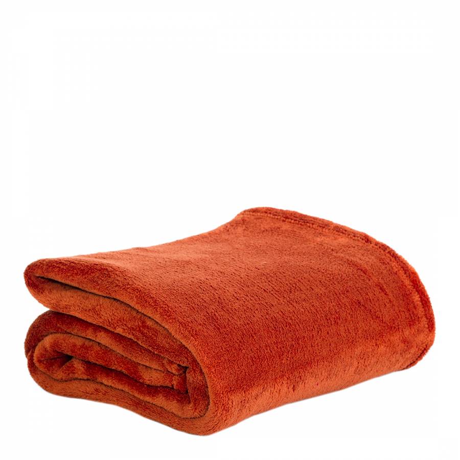 Burnt Orange Snuggletouch Throw 140cm x 180cm - BrandAlley