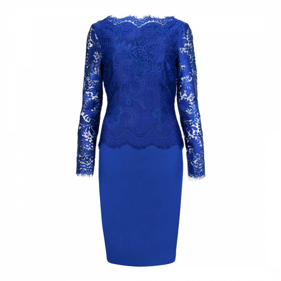 Cobalt Blue Vendela Lace Bodice Dress - BrandAlley