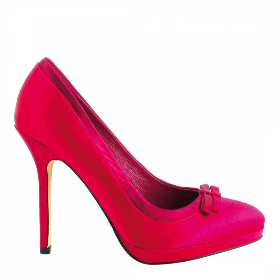 Fuchsia Satin Two Tone Court Shoes Heel 11cm - BrandAlley